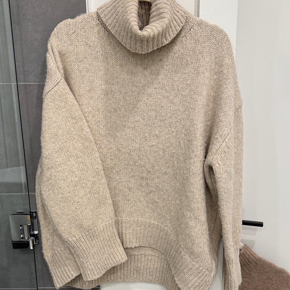 Topshop Taupe Turtleneck Sweater